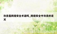 攻击是网络安全术语吗_网络安全中攻击的定义