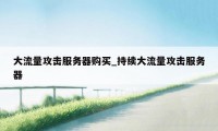 大流量攻击服务器购买_持续大流量攻击服务器