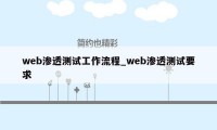 web渗透测试工作流程_web渗透测试要求