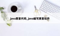 java黑客代码_java编写黑客软件