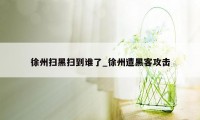 徐州扫黑扫到谁了_徐州遭黑客攻击