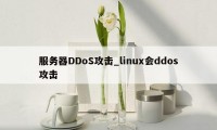 服务器DDoS攻击_linux会ddos攻击