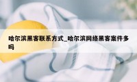 哈尔滨黑客联系方式_哈尔滨网络黑客案件多吗