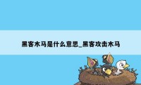 黑客木马是什么意思_黑客攻击木马