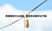 黑客都有什么技能_黑客技术都可以干嘛