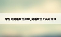 常见的网络攻击原理_网络攻击工具与原理