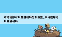 木马程序可以自启动吗怎么设置_木马程序可以自启动吗