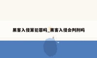 黑客入侵算犯罪吗_黑客入侵会判刑吗