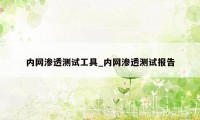 内网渗透测试工具_内网渗透测试报告